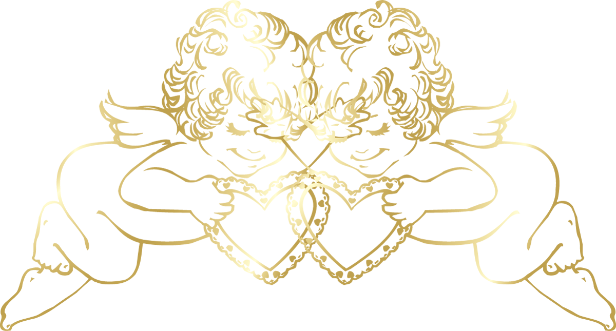 transparent gold angels with hearts decorative ornament christmas angels with trumpets